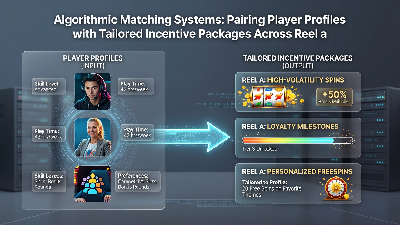 Diagram showing data flow between player profiles, reel slots, and live dealer tables in matching algorithms