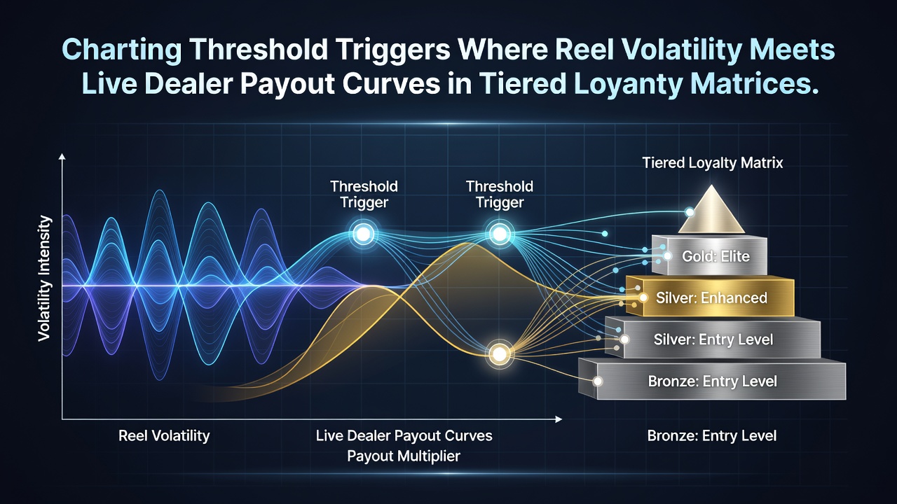 Chart displaying reel volatility thresholds intersecting with live dealer payout curves across loyalty tiers