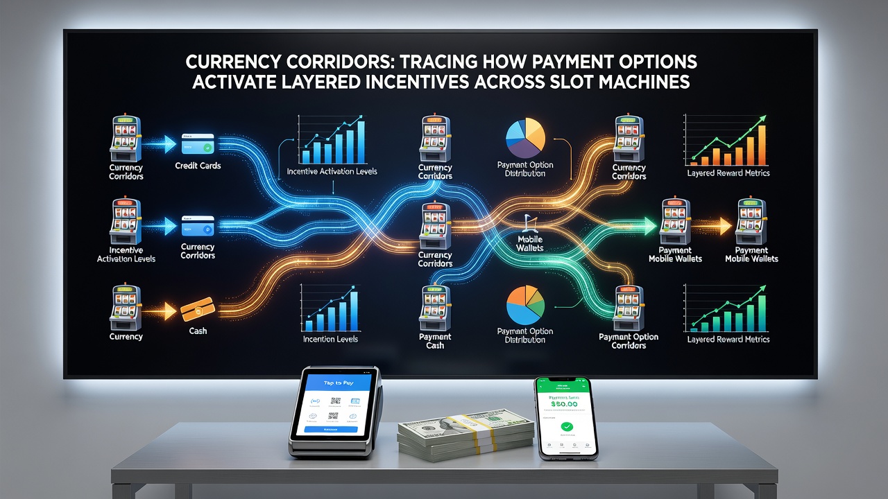 Diagram showing layered incentives moving from slot machines into live dealer sessions via payment corridors