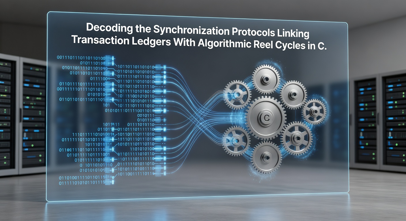 Illustration of cross-device synchronization protocols connecting transaction ledgers and reel cycle algorithms in real-time entertainment networks