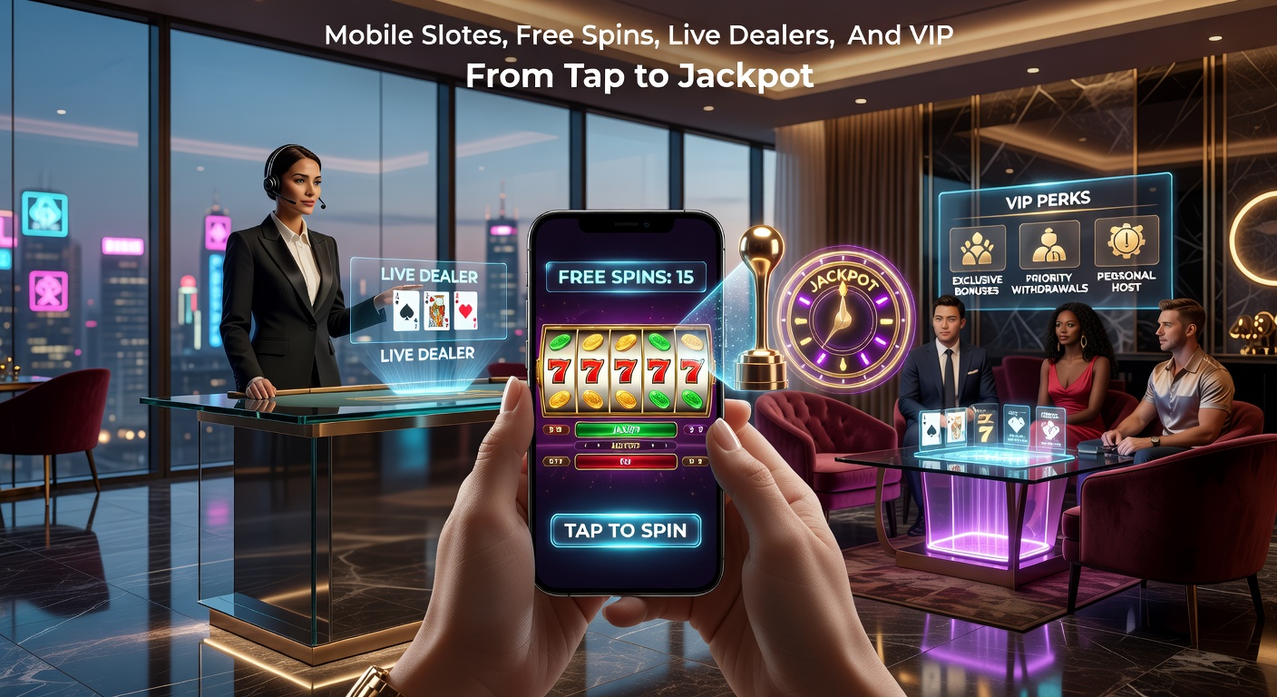 A vibrant mobile screen displaying a slot game with cascading free spins and jackpot symbols, capturing the thrill of on-the-go gaming