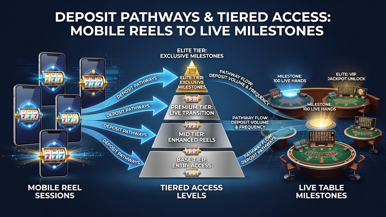 Live table milestone access screen after mobile deposit tier completion