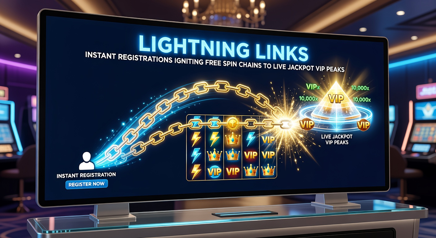 Chain of free spins escalating into a live progressive jackpot hit on a Lightning Link online slot, with VIP badge glowing in the corner