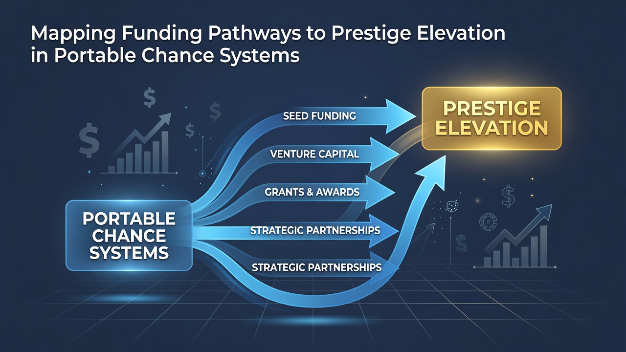 Diagram showing funding pathways leading to prestige tiers in mobile chance platforms