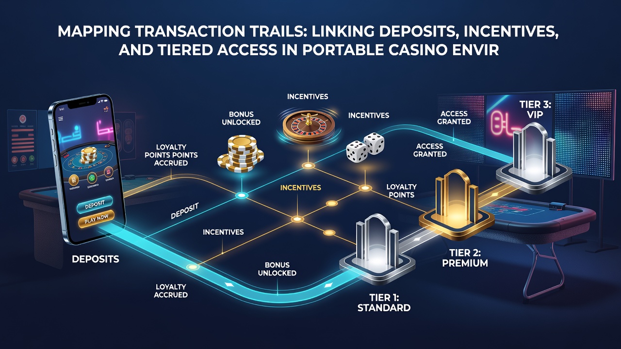 Diagram showing how deposits link to incentives and unlock tiered access levels in portable casino environments