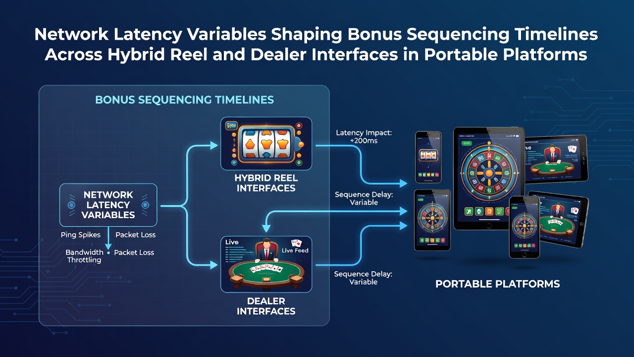 Network diagram showing latency paths between mobile devices and hybrid casino servers