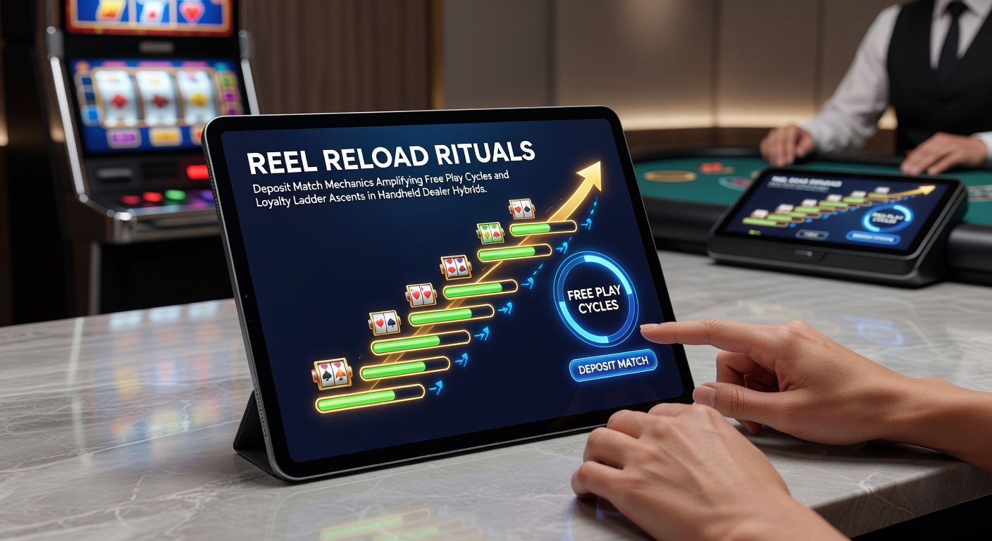 Vibrant mobile screen displaying a hybrid slot-live dealer game with deposit match bonus notification overlay, showing spinning reels alongside a live dealer interface