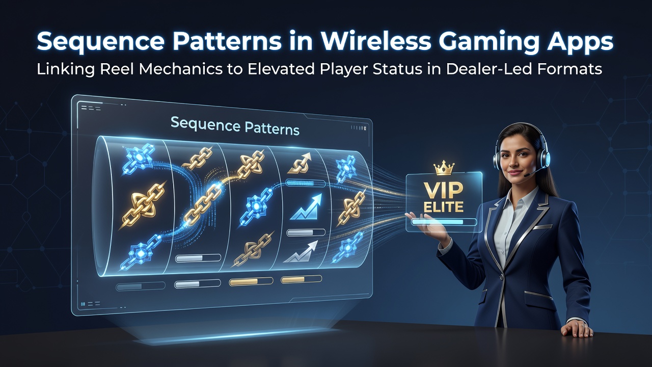 Mobile gaming app interface showing reel sequences transitioning to live dealer table with status indicators