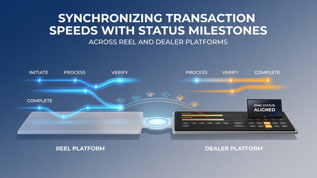 Flowchart illustrating API connections between loyalty milestones, reel slots, and live dealer transaction queues
