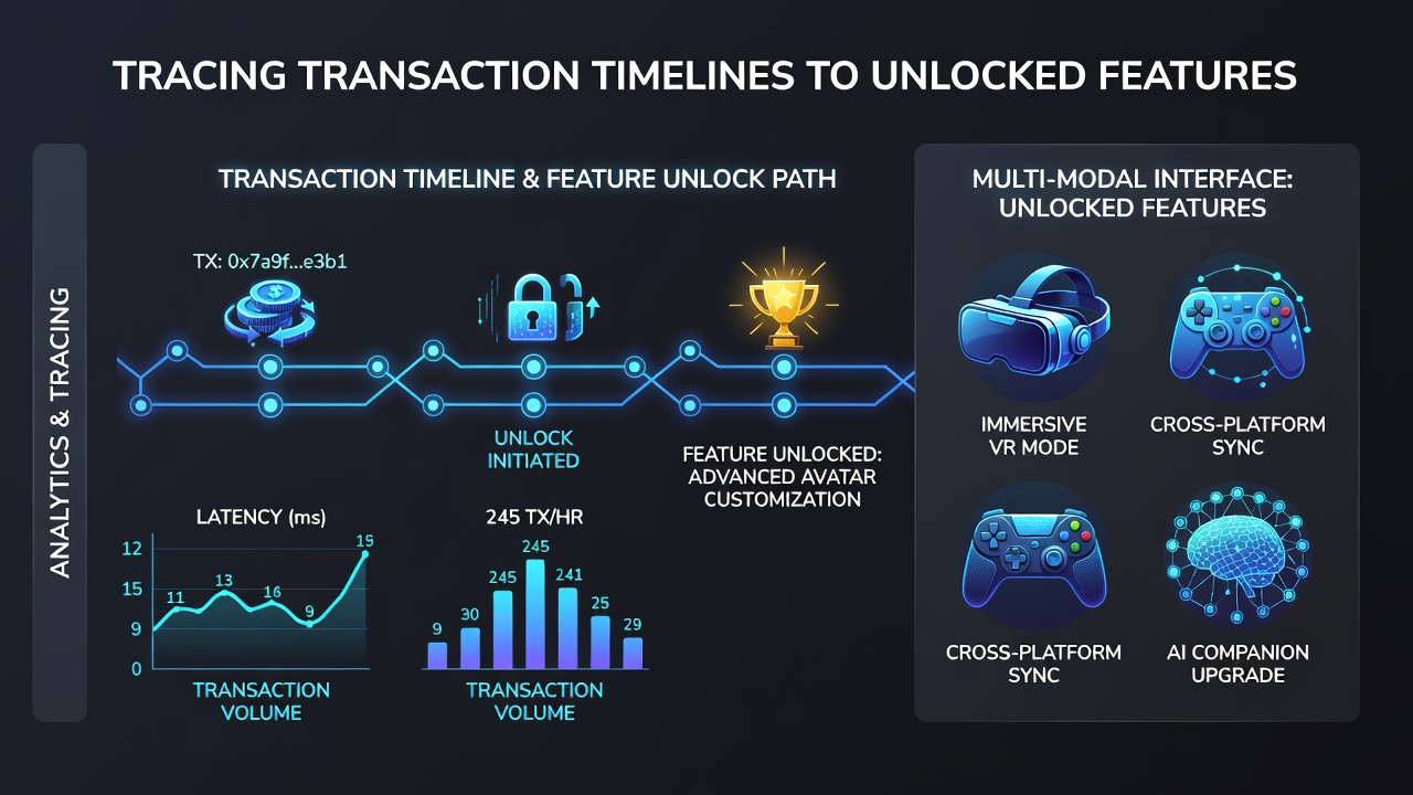 Screenshot of a transaction log interface highlighting unlocked features in a gaming app