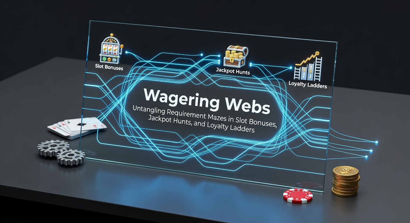 Tangled web diagram illustrating complex wagering requirements in online slots, bonuses, and loyalty programs